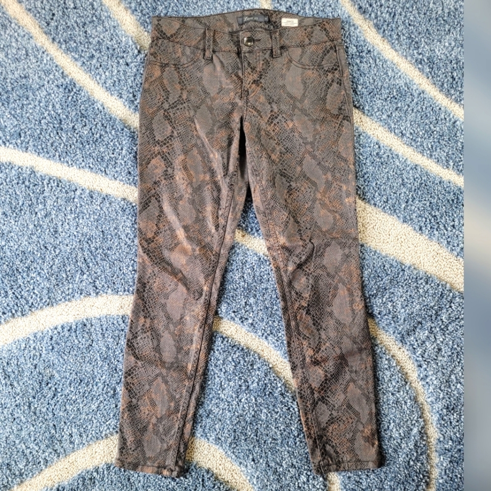 Level 99 Snakeskin Print Skinny Jeans